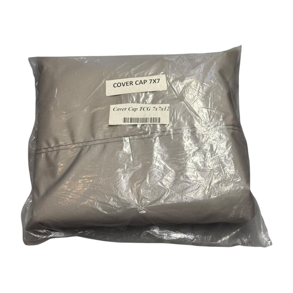 Universal Hot Tub Cover Cap 7x7 Square Tan Waterproof Spa Protector 12in Skirt - Picture 6 of 6